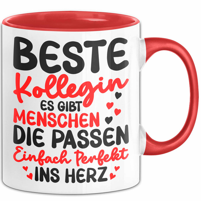 Bürokollege Tasse Geschenk Lustige Geschenkidee Spruch Beste Kollegin Rot Trendation