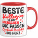 Bürokollege Tasse Geschenk Lustige Geschenkidee Spruch Beste Kollegin Rot Trendation