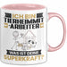 Tierheimmitarbeiter Tasse Geschenk für Tierheimmitarbeiter Geburtstag Lustiger Spruch Kaffee-Becher Was Ist Deine Superkraft Rosa Trendation