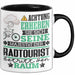 Radtourist Geschenk Tasse Lustiger Spruch Erheben Sie Sich Der Radtourist Betritt den Raum Schwarz Trendation