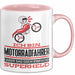 Motorradfahrer Geschenk Tasse Ich Bin Motorradfahrer Aber Sag Doch Einfach Superheld Lustige Geschenkdiee für Motorradfahrer Kaffee-Becher Rosa Trendation