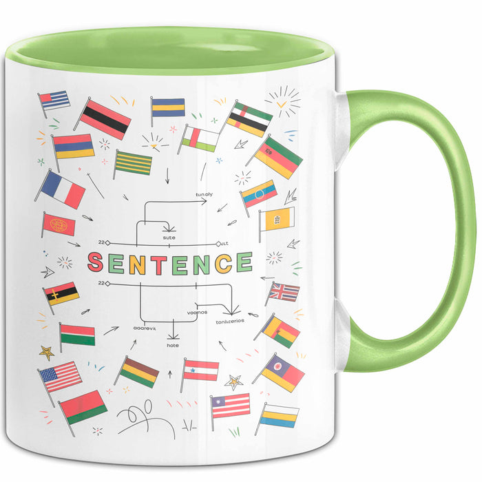 Sprachen Nerd Tasse Geschenk Lustige Geschenkidee Spruch Für Polyglotten Grün Trendation