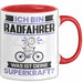 Radfahrer Tasse Geschenk für Radfahrer Geburtstag Lustiger Spruch Kaffee-Becher Was Ist Deine Superkraft Rot Trendation