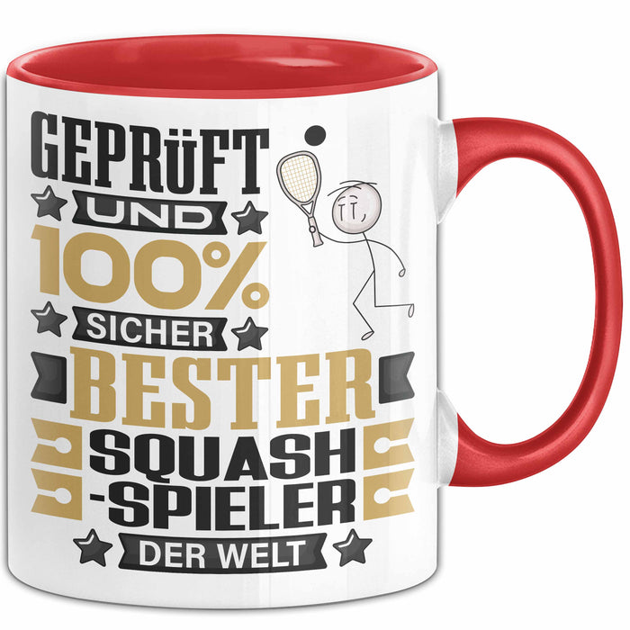 Squash-Spieler Geschenk Lustiger Spruch für Squash-Spieler Geschenkidee Bester Squash-Spieler Der Welt Rot Trendation