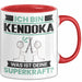 Kendoka Tasse Geschenk für Kendoka Geburtstag Lustiger Spruch Kaffee-Becher Was Ist Deine Superkraft Rot Trendation