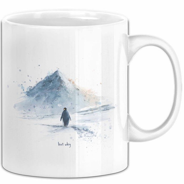 But Why Pinguin Tasse Meme Geschenk Penguin Viral Weiß Trendation