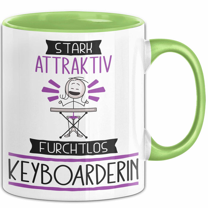Keyboarderin Tasse Geschenk Becher Stark Attraktiv Furchtlos Keyboarderin Lustige Geschenkidee Grün Trendation