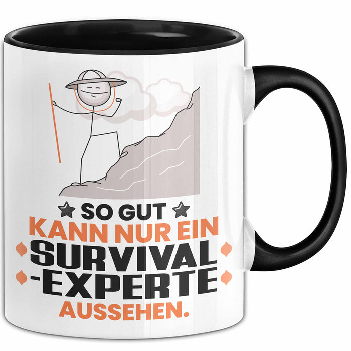 Survival-Experte Geschenk Tasse So Gut Kann Nur Ein Survival-Experte Aussehen Geschenkidee Kaffee-Becher Schwarz Trendation