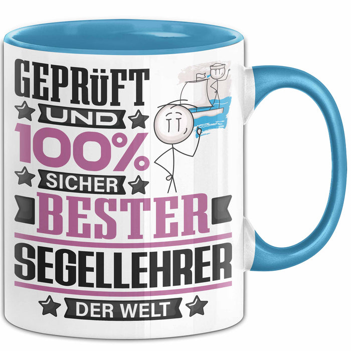 Segellehrer Geschenk Lustiger Spruch für Segellehrer Geschenkidee Bester Segellehrer Der Welt Blau Trendation