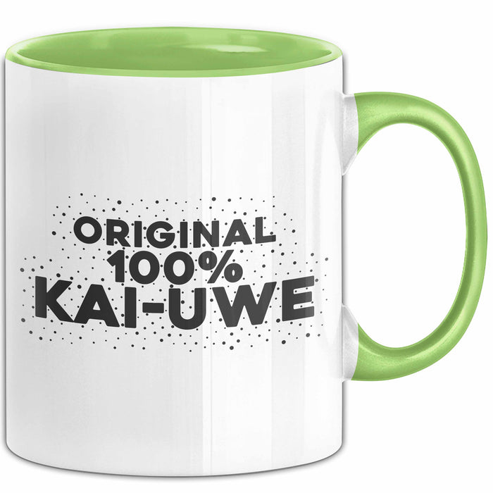 Kai-Uwe Tasse Original 100% Kai-Uwe Geschenk Grün Trendation