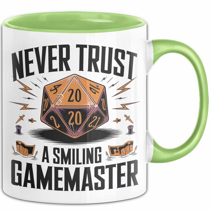 Gamer Tasse Geschenkidee Lachender Spielleiter Videospiel Grün Trendation