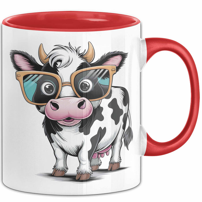 Kuh Liebhaber Tasse Geschenkidee für Bauernhoftier Fans Rot Trendation