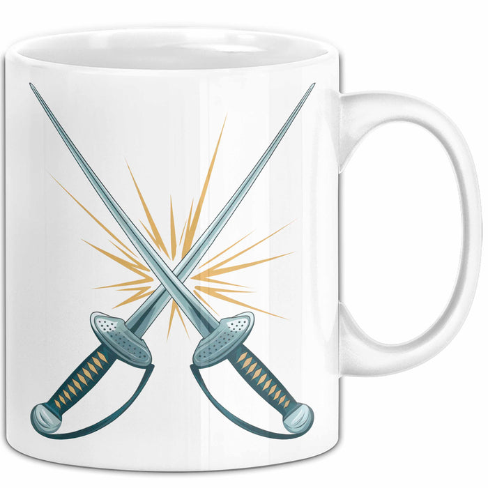 Fechter Tasse Geschenkidee für Schwertkampf Experten Weiß Trendation