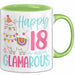 18er Geburtstag Tasse Geschenk Happy 18 And Glamarous Llama Alpaka Liebhaber Geschenkidee zum Geburtstag Grün Trendation