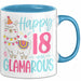 18er Geburtstag Tasse Geschenk Happy 18 And Glamarous Llama Alpaka Liebhaber Geschenkidee zum Geburtstag Blau Trendation