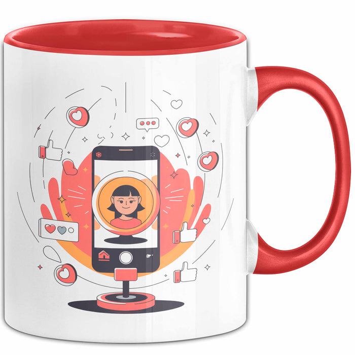 Influencer Tasse Geschenk Lustige Geschenkidee Spruch Für Trend Setter Rot Trendation