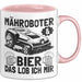 Mähroboter Tasse Geschenk Mähroboter Sprüche Becher Geschenkidee Lustig Rosa Trendation