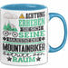 Mountainbiker Geschenk Tasse Lustiger Spruch Erheben Sie Sich Der Mountainbiker Betritt den Raum Blau Trendation