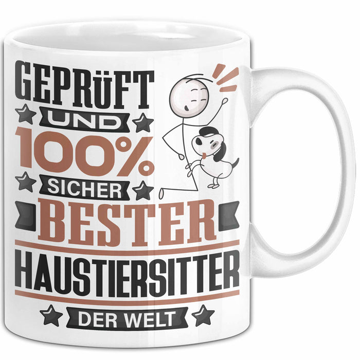 Haustiersitter Geschenk Lustiger Spruch für Haustiersitter Geschenkidee Bester Haustiersitter Der Welt Weiß Trendation