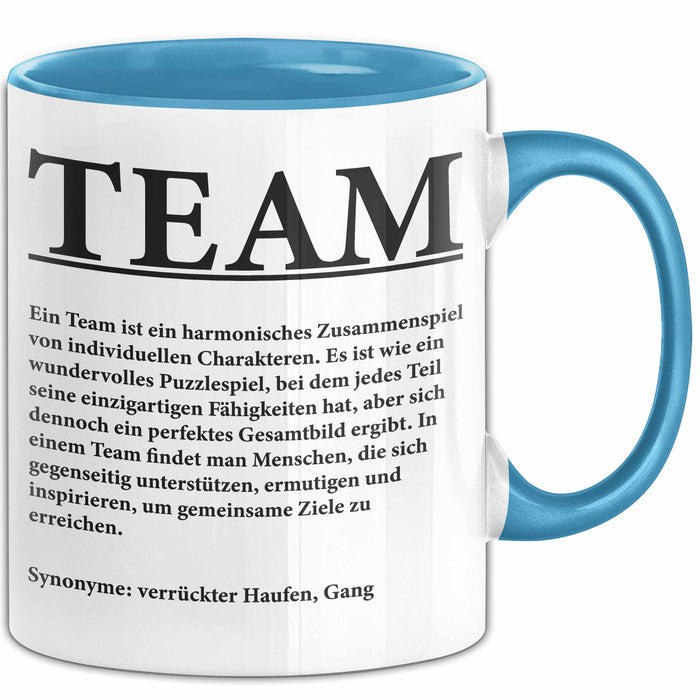 Büroarbeit Kollege Wertschätzung Tasse Geschenk Lustige Geschenkidee Spruch Team Blau Trendation