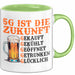 Biertrinker Tasse Geschenk Lustige Geschenkidee Spruch 5G Ist Die Zukunft Grün Trendation