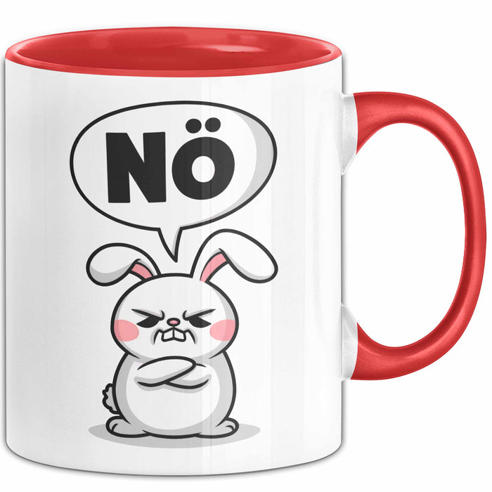 Sarkastische Kaninchen Hase Tasse Geschenk Lustige Geschenkidee Spruch Nö Rot Trendation