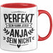 Anja Tasse Geschenk Perfekt Sein Kann Jeder Geschenkidee Geburtstag Rot Trendation