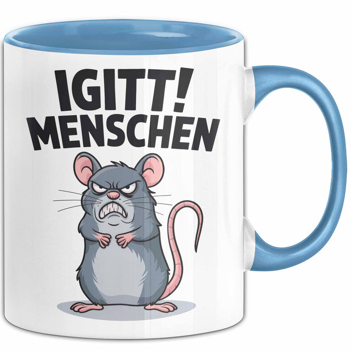 Sarkastisch Sarkasmus Introvertiert Tasse Geschenk Lustige Geschenkidee Spruch Igitt Menschen Blau Trendation