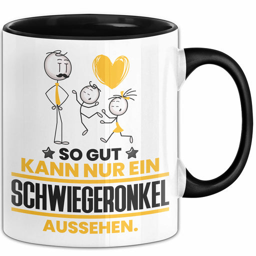 Schwiegeronkel Geschenk Tasse So Gut Kann Nur Ein Schwiegeronkel Aussehen Geschenkidee Kaffee-Becher Schwarz Trendation