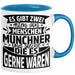 München Tasse Geschenk Heimat Münchener Geschenkidee Kaffee-Becher Bayern Es Gibt 2 Arten von Menschen Münchener Blau Trendation