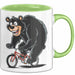 Bär Auf Fahrrad Tasse Geschenk Lustige Geschenkidee Spruch Grün Trendation