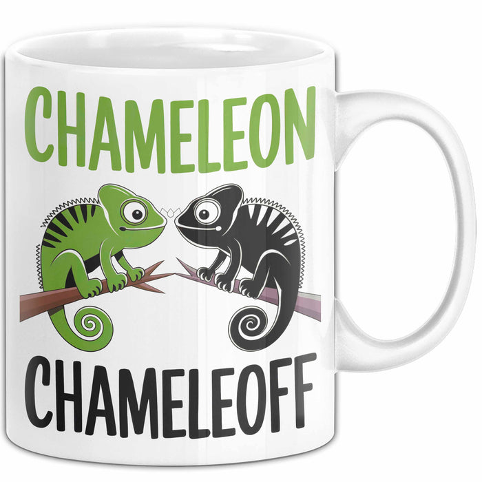 Chamäleon Tier Tasse Geschenk Chamäleon Chamäleoff Reptil Geschenkidee Lustig Weiß Trendation
