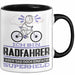 Radfahrer Geschenk Tasse Ich Bin Radfahrer Aber Sag Doch Einfach Superheld Lustige Geschenkdiee für Radfahrer Kaffee-Becher Schwarz Trendation