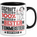 Tonmeister Geschenk Lustiger Spruch für Tonmeister Geschenkidee Bester Tonmeister Der Welt Schwarz Trendation
