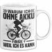 Fahrradfahrer Tasse Geschenk Warum Ich Ohne Akku Fahre Weil Ich Es Kann Weiß Trendation