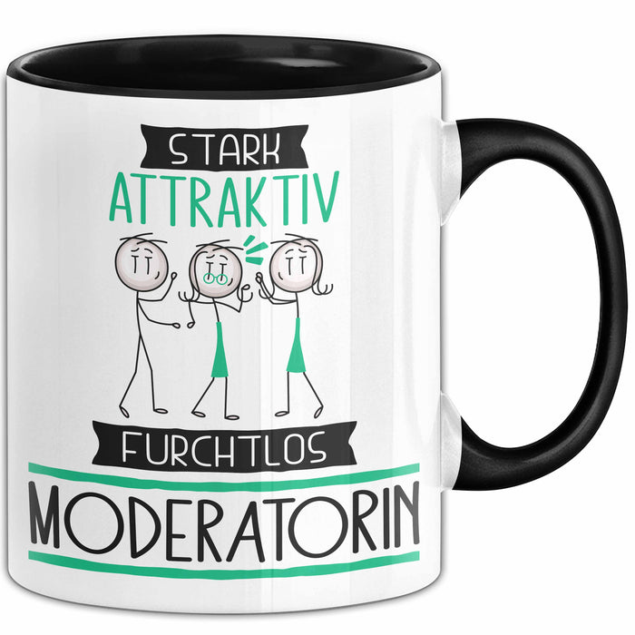 Moderatorin Tasse Geschenk Becher Stark Attraktiv Furchtlos Moderatorin Lustige Geschenkidee Trendation
