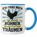 Trendation - Landwirt Spruch Geschenk Tasse Landwirtschaft Geschenke für Männer Traktor Spruch Kaffeetasse Hühner-Flüsterer Bauer Blau Trendation