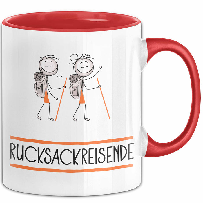 Geschenk für Rucksackreisende Tasse Lustige Geschenkidee Geburtstag Ich Bin Rucksackreisende Ich Darf Das Rot Trendation