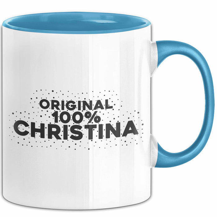Christina Tasse Original 100% Christina Geschenk Blau Trendation