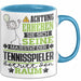 Tennisspieler Geschenk Tasse Lustiger Spruch Erheben Sie Sich Der Tennisspieler Betritt den Raum Blau Trendation