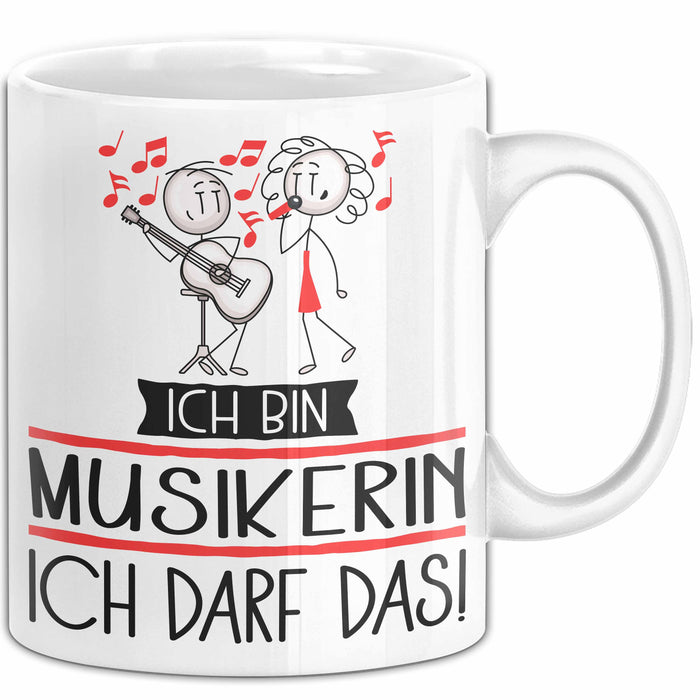 Geschenk für Musikerin Tasse Lustige Geschenkidee Geburtstag Ich Bin Musikerin Ich Darf Das Weiß Trendation