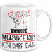 Geschenk für Musikerin Tasse Lustige Geschenkidee Geburtstag Ich Bin Musikerin Ich Darf Das Weiß Trendation