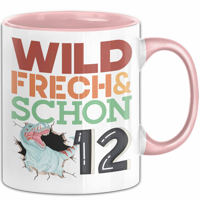 12. Geburtstag Geschenk Tasse Becher Wild Frech Und Schon 12 Rosa Trendation