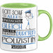 Polizistin Geschenk Becher Tasse Gott Schuf Alle Menschen Gleich Nur Die Besten Durfeten Polizistin Werden Geschenkidee Lustig Grün Trendation