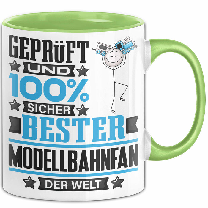 Modellbahnfan Geschenk Lustiger Spruch für Modellbahnfan Geschenkidee Bester Modellbahnfan Der Welt Grün Trendation