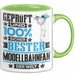 Modellbahnfan Geschenk Lustiger Spruch für Modellbahnfan Geschenkidee Bester Modellbahnfan Der Welt Grün Trendation