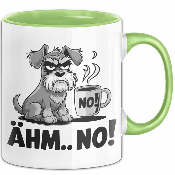 Hund Tierliebhaber Tasse Geschenk Lustige Geschenkidee Spruch Ähm Nö Grün Trendation