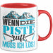 Ski Tasse Geschenk Grafik Wenn Die Piste Ruft Muss Ich Los Becher Rot Trendation