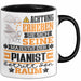 Pianist Geschenk Tasse Lustiger Spruch Erheben Sie Sich Der Pianist Betritt den Raum Schwarz Trendation
