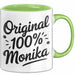 Monika Tasse Geschenk Original 100% Monika Geschenkidee Geburtstag Grün Trendation